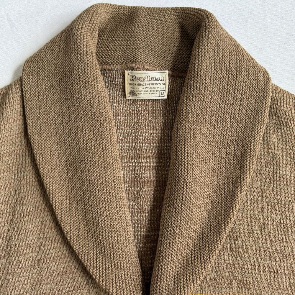 Vintage 70s Pendleton Wool Sweater High Grade Western Wear Navajo Aztec Cardigan - Picture 3 of 9